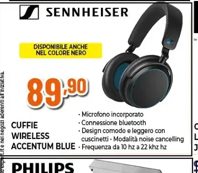 Sennheiser cuffie wireless Accentum Blue