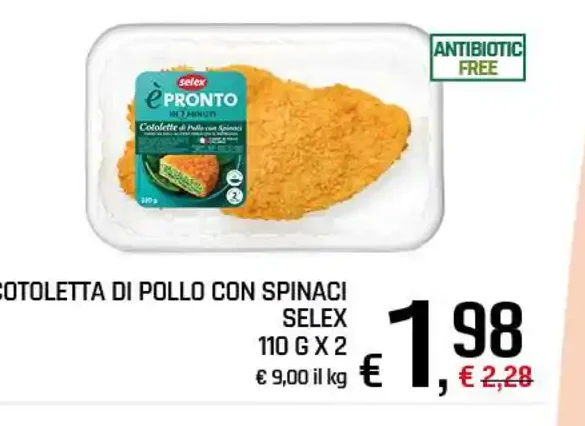 Cotoletta di pollo con spinaci Selex