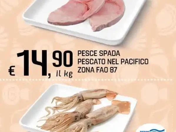 Pesce spada pescato nel Pacifico zona FAO 87
