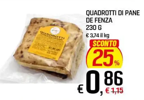 Quadrotti di pane De Fenza