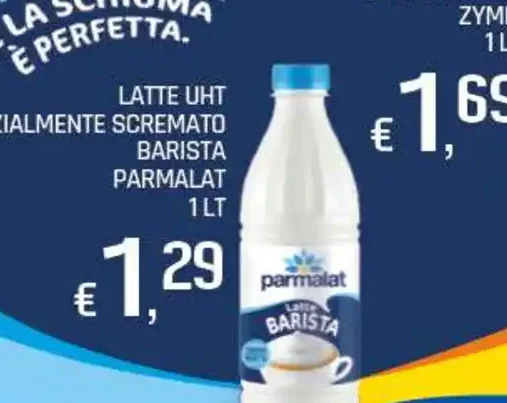 Latte UHT parzialmente scremato barista Parmalat