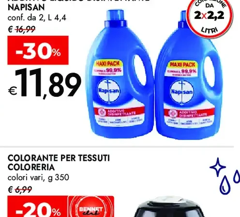 Additivo liquido disinfettante Napisan