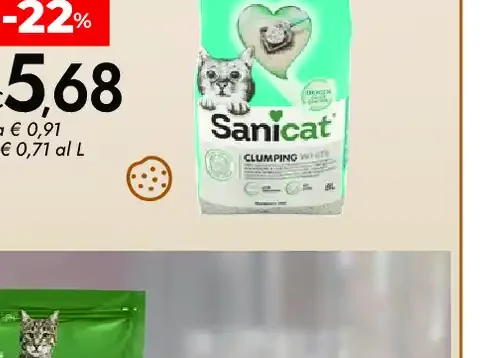 Lettiera Clumping White Sanicat