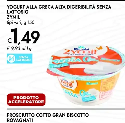 Yogurt alla greca alta digeribilità senza lattosio Zymil
