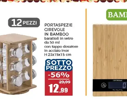 Portaspezie girevole in bamboo