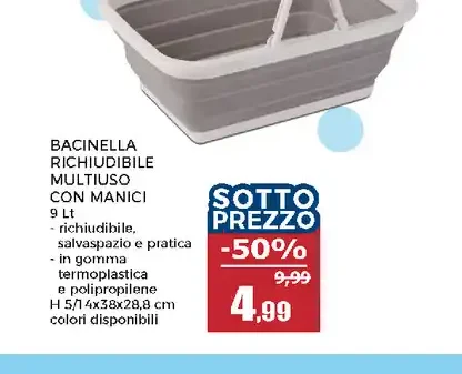Bacinella richiudibile multiuso