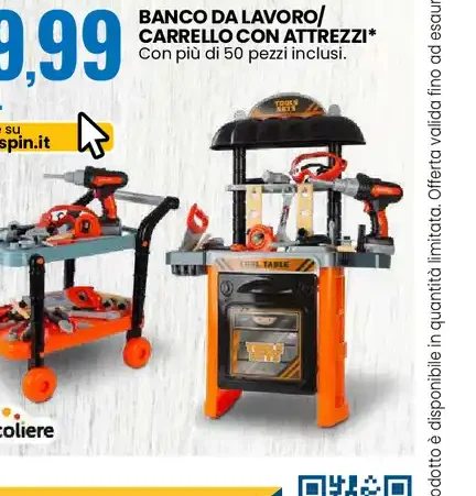 Banco da lavoro/carrello con attrezzi