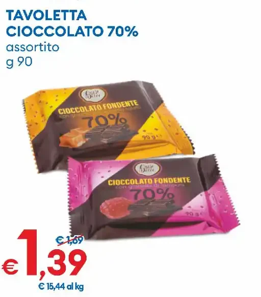 Tavoletta cioccolato 70% assortito