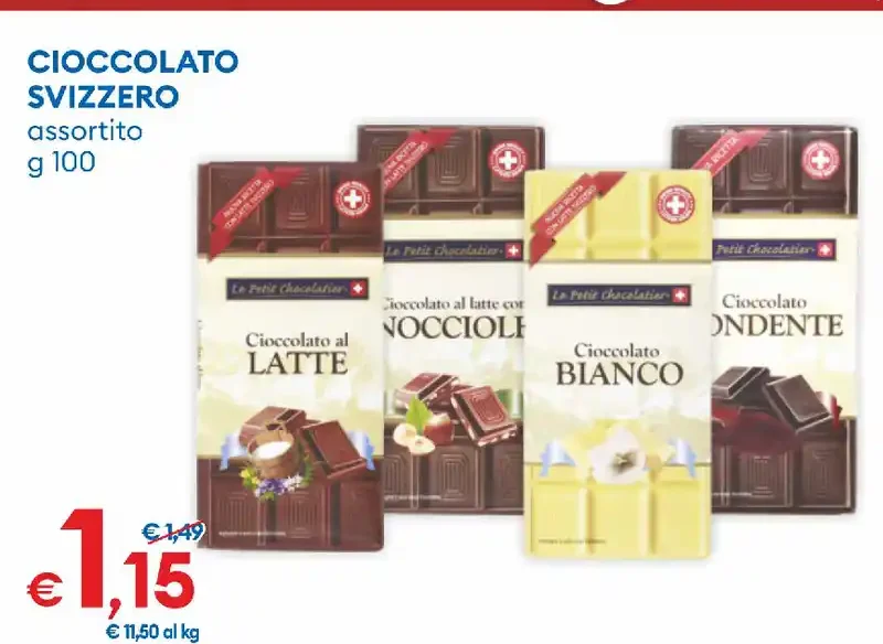 Cioccolato svizzero assortito