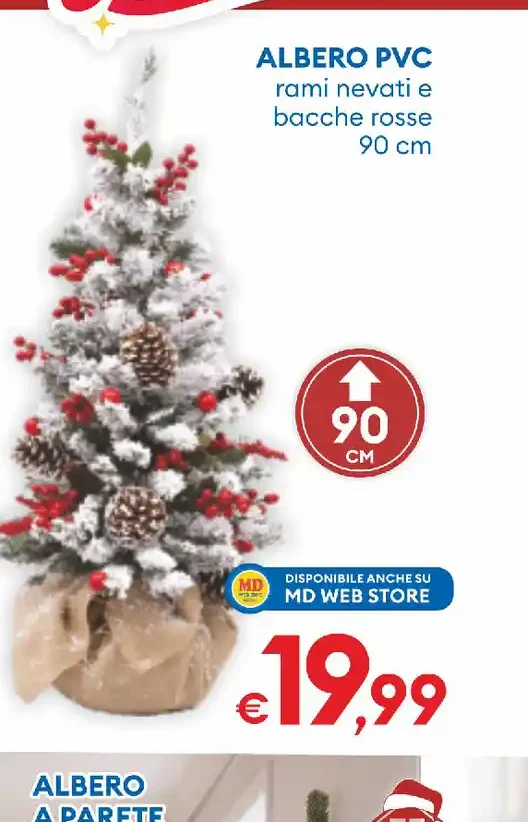 Albero PVC innevato 90 cm