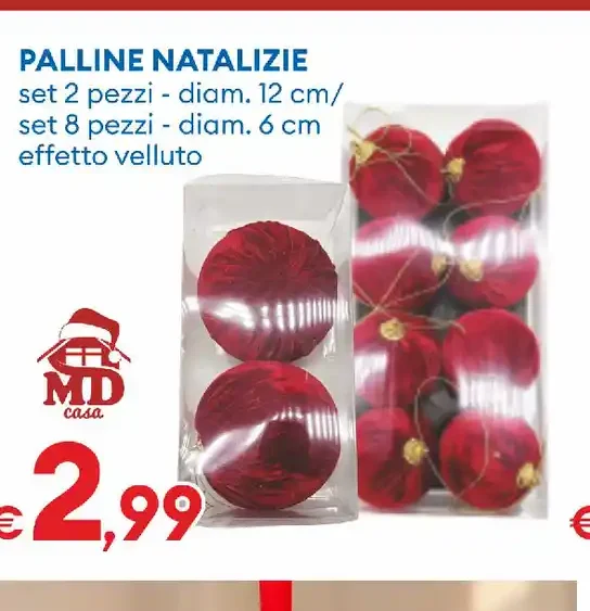 Palline natalizie effetto velluto