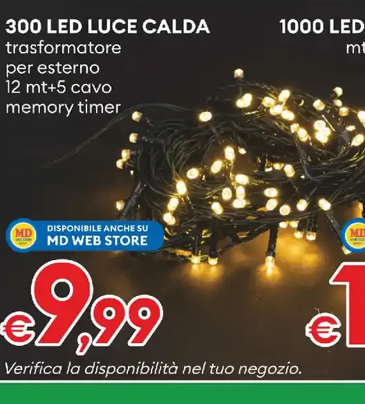 300 LED luce calda