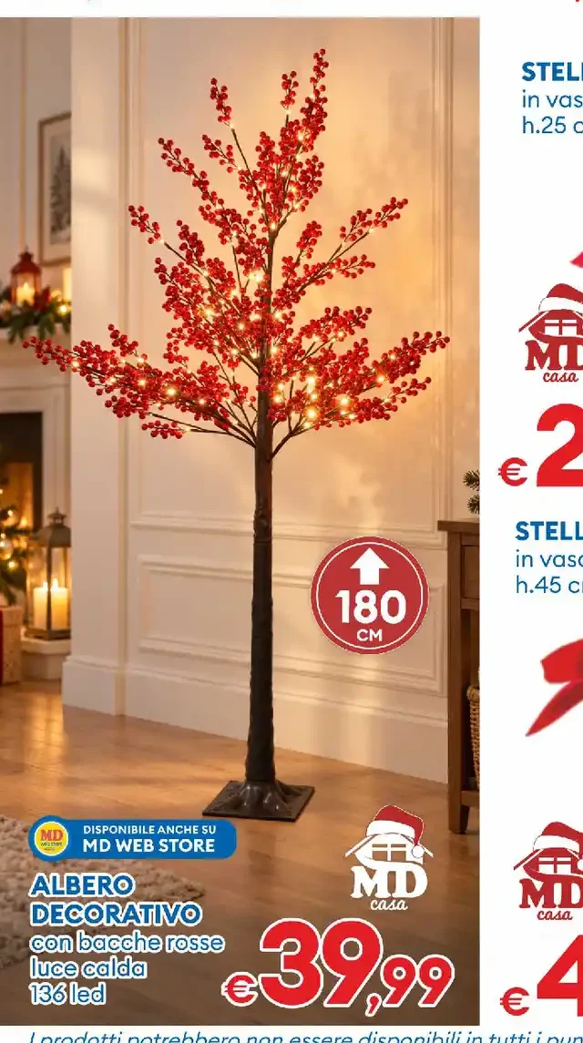 Albero decorativo con bacche rosse