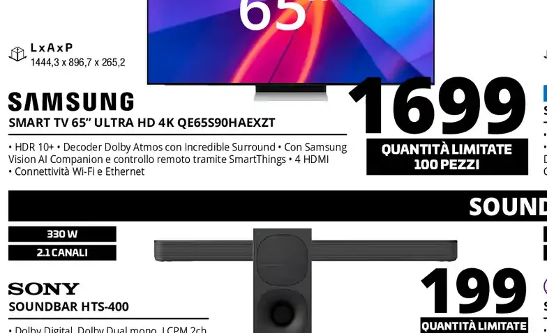 Samsung Smart TV 65 Ultra HD 4K QE65S90HAEXZT