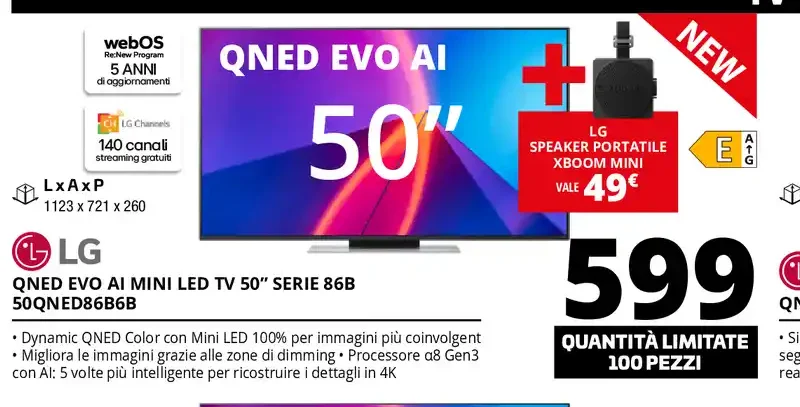 LG QNED Evo AI Mini LED TV 50" Serie 86B 50QNED86B6B