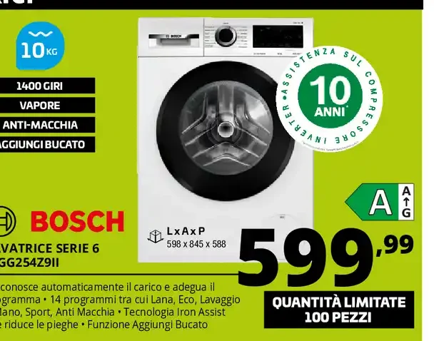 Lavatrice Bosch Serie 6 WGG254Z9II