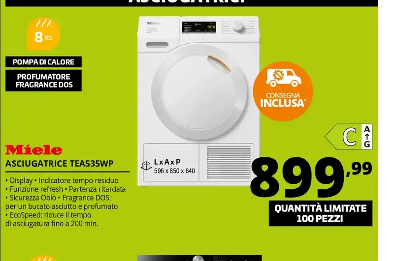 Asciugatrice Miele TEA535WP