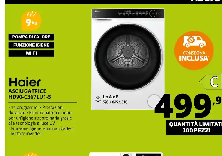 Asciugatrice Haier HD90-C367LU1-S