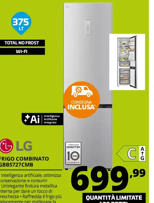 Frigorifero combinato LG GBBS727CMB