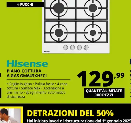 Piano cottura a gas