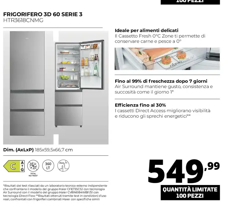 Frigorifero 3D 60 Serie 3 HTR3618CNMG